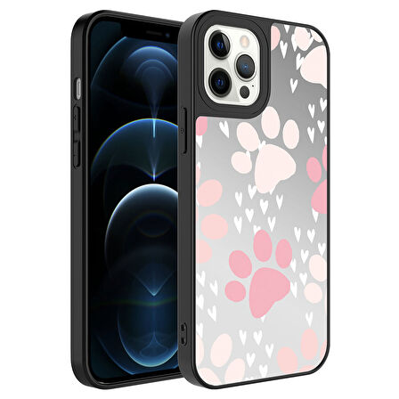 Apple iPhone 12 Pro Max Kılıf Aynalı Desenli Kamera Korumalı Parlak  Mirror Kapak
