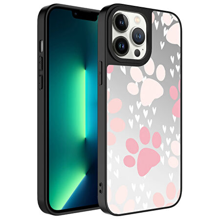 Apple iPhone 13 Pro Kılıf Aynalı Desenli Kamera Korumalı Parlak  Mirror Kapak