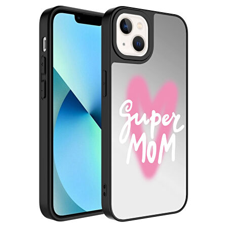 Apple iPhone 13 Kılıf Aynalı Desenli Kamera Korumalı Parlak  Mirror Kapak