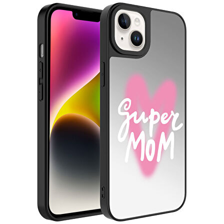 Apple iPhone 14 Plus Kılıf Aynalı Desenli Kamera Korumalı Parlak  Mirror Kapak