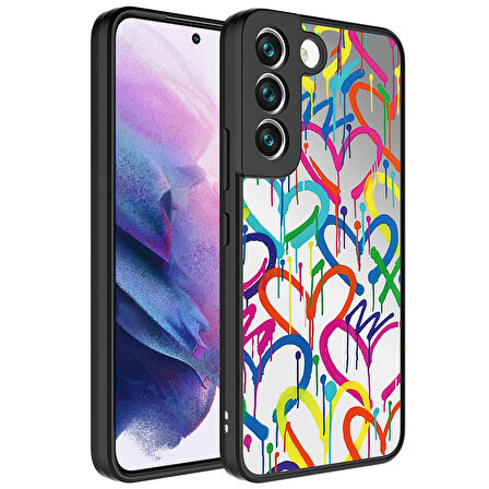 Galaxy S21 FE Kılıf Aynalı Desenli Kamera Korumalı Parlak  Mirror Kapak