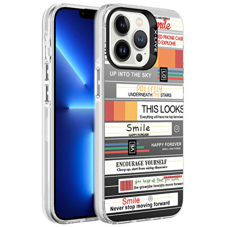 Apple iPhone 13 Pro Kılıf Desenli  Silver Sert Kapak