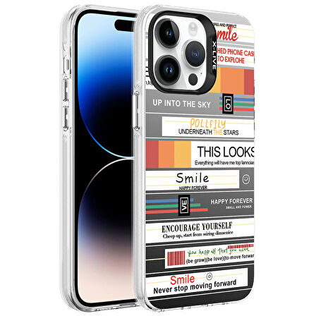 Apple iPhone 14 Pro Kılıf Desenli  Silver Sert Kapak