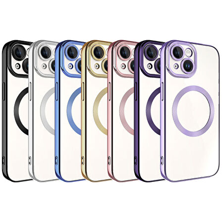 Apple iPhone 15 Kılıf M-safe Wireless Şarj Özellikli  Setro Silikon