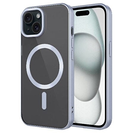 Apple iPhone 15 Kılıf Mat Tasarımlı M-safe Wireless Şarj Özellikli  Mat Setro Kapak