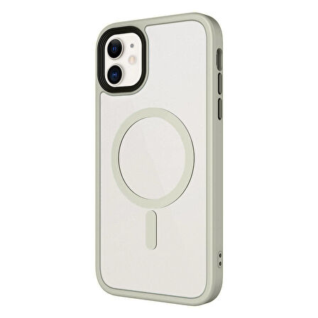 Apple Uyumlu iPhone 11 Kılıf Mat Arka Yüzey Wireless Şarj Özellikli  Flet M-safe Kapak