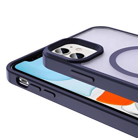 Apple Uyumlu iPhone 11 Kılıf M-safe Şarj Özellikli Mat Arka Yüzey  Sio Kapak