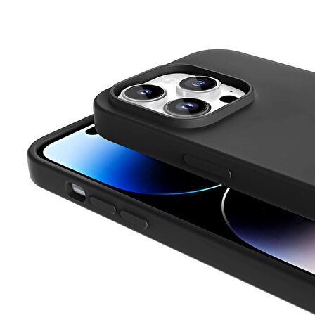 Apple iPhone 14 Pro Kılıf M-safe Şarj Özellikli Sıvı Teknolojili Silinebilir Sert  Kivi Kapak