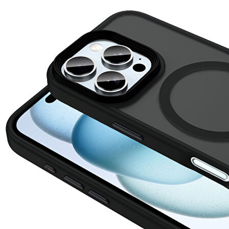 Apple iPhone 16 Pro Kılıf Mat Arka Yüzey Wireless Şarj Özellikli  Flet M-safe Kapak
