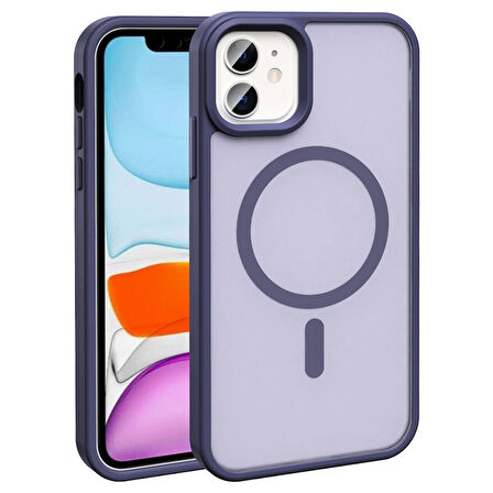 Apple Uyumlu iPhone 11 Kılıf M-safe Şarj Özellikli Mat Arka Yüzey  Sio Kapak