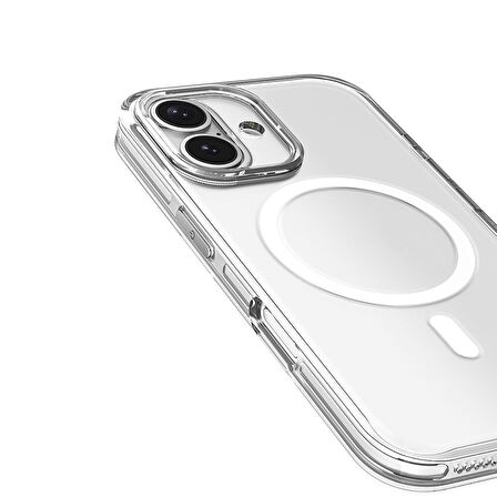 Apple iPhone 16 Kılıf M-safe Şarj Özellikli Kamera Korumalı  Kripto Kapak