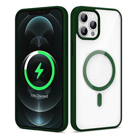 Apple iPhone 12 Pro Max Kılıf M-safe Wireless Şarj Özellikli Silikon  Ege Kapak