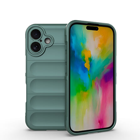 Apple iPhone 16 Kılıf Esnek TPU Oyuklu Arka Yüzey Tasarımlı  Etnik Silikon Kapak