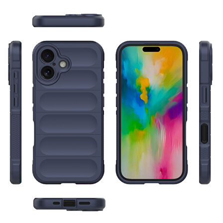 Apple iPhone 16 Kılıf Esnek TPU Oyuklu Arka Yüzey Tasarımlı  Etnik Silikon Kapak