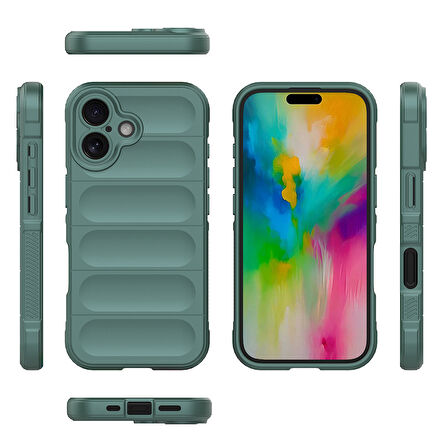 Apple iPhone 16 Kılıf Esnek TPU Oyuklu Arka Yüzey Tasarımlı  Etnik Silikon Kapak