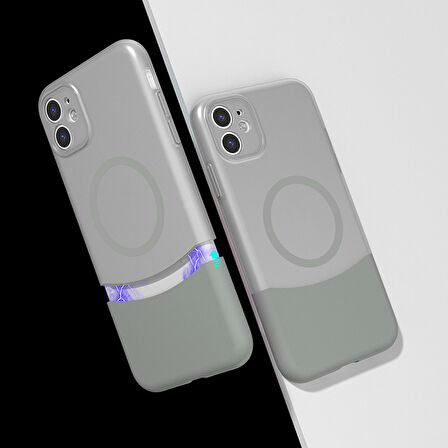 Apple Uyumlu iPhone 11 Kılıf M-Safe Şarj Özellikli Mıknatıslı  Duble Kapak
