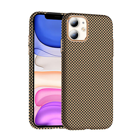 Apple Uyumlu iPhone 11 Kılıf M-safe Şarj Özellikli Karbon Fiber Görünümlü  Gros Kapak