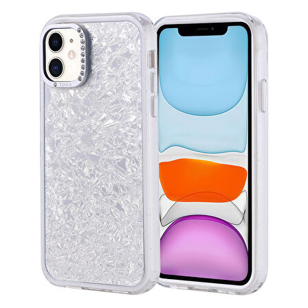 Apple Uyumlu iPhone 11 Kılıf Taşlı Tasarımlı  Kapi Kapak