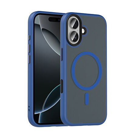 Apple Uyumlu iPhone 17 Kılıf Mat Arka Yüzey Wireless Şarj Özellikli  Flet M-safe Kapak
