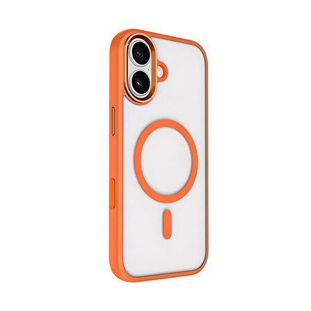 Apple Uyumlu iPhone 17 Kılıf Wireless Şarj Özellikli  Krom M-safe Silikon Kapak