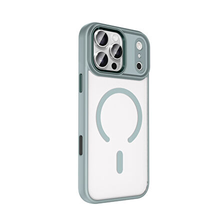 Apple Uyumlu iPhone 17 Pro Max Kılıf Wireless Şarj Özellikli  Krom M-safe Silikon Kapak