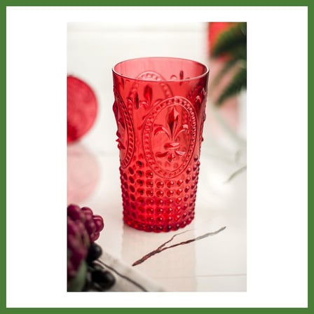 Bezos Akrilik Kırmızı Tekli Uzun Bardak & Su Meşrubat Bardağı 750 ml ( Büyük Boy & Cam Değildir ) ALK