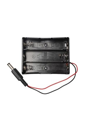 18650 Pil Yuvası 3lü 2.1mm Adaptör Soketli 3 Adet 11.1v Seri Lityum Lion Batarya Kutusu