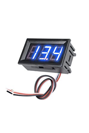 3 Telli 0.56 Inch Dc 4-30v Panel Tip Dijital Voltmetre Mavi Dsn-dvm-568