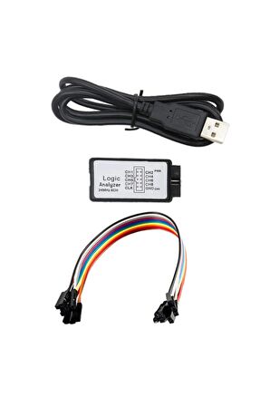Usb Lojik Analizör  24 mhz 8 Kanal - Spı I2c Uart Can Dmx512 Profesyonel Data Inceleme Debug Aracı