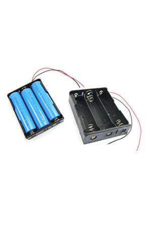 18650 3lü Pil Kutusu Seri Bağlı 3 Adet 11.1v Seri Lityum Lion Batarya Yuvası