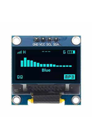 0.96 Inch Mavi Oled Lcd Modül 128x64 Pixel Iıc I2c Seri 0.96” Ekran Gösterge Ssd1306 3.3v 5v Matrix