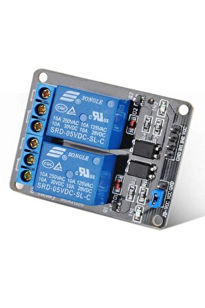 2 Kanal 5v Röle Modül -- Ac 250v 10a -- Optokuplör Izolasyonlu