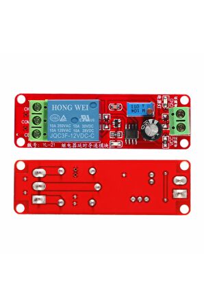 Ne555 12v 0-10sn Zaman Gecikme Röle Modülü 250v Ac/10a 30v Dc Süre Ayarlanabilir Gecikmeli Başlangıç