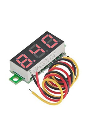 0.28 İnç Dc 0-100v Mini Dijital Voltmetre 3 Kablolu Dc Kırmızı