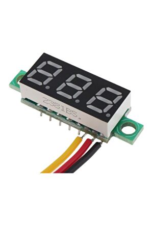 0.28 İnç Dc 0-100v Mini Dijital Voltmetre 3 Kablolu Dc Kırmızı