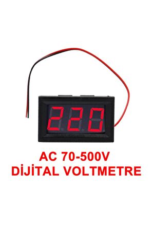 0.56' Ac 70-500v Dijital Kırmızı Voltmetre Iki Telli Panel Tip