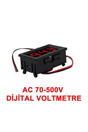 0.56' Ac 70-500v Dijital Kırmızı Voltmetre Iki Telli Panel Tip