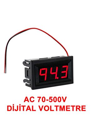 0.56' Ac 70-500v Dijital Kırmızı Voltmetre Iki Telli Panel Tip