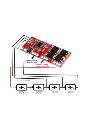4s 30a Bms Lityum Li-ion Batarya Koruma Kartı - 18650 Lipo