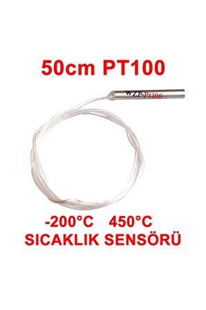 Pt100 Platinyum Isı Sıcaklık Sensörü 50cm Su Geçirmez -200c To 450c Metal Koruyucu Dalgıç Prob Terml