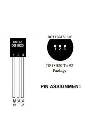 Ds18b20 Sıcaklık Isı Sensörü Dijital Termometre Ic -55c 125c