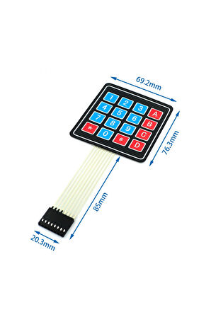 4 X 4 Matrix Membran Keypad 16 Buton Tuş Takımı Keyboard Klavye Alarm Şifre Kilit Röle Kontrol