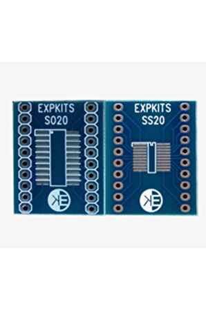 Soss20 Pcb ( So20 - Ssop20 ) Soıc20 Ssop20 To Dıp20 Çevirici Pcb