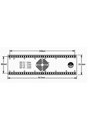 0.5mm Tqfp-3 Pcb Tqfp16 Tqfp32 Tqfp48 Tqfp64 Proto Pcb Pertenaks