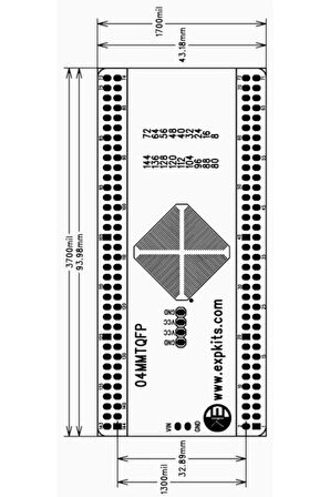 0.4mm Tqfp To Dıp Çevirici Pcb Proto Pcb Pertenaks Prototip Devre