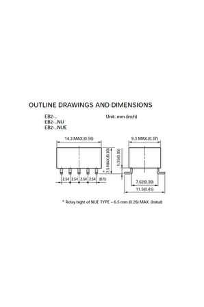 5v Eb2-5nu Smd Röle Dpdt 1a Eb2 Series Non Latching Eb2 Series Smd Low Signal Relay