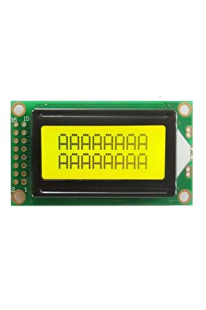 0802a 8x2 Karakter Lcd Modül Yeşil Display Ekran Yeşil Backlight 2 Satır 8 Karakter