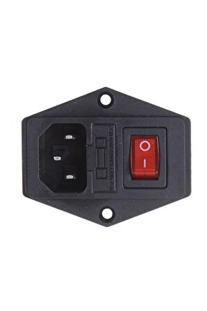 220v Erkek Power Soketi Sigorta Yuvalı Ve Işıklı Açma Kapama Anahtarlı Kulaklıklı Montaj Tip