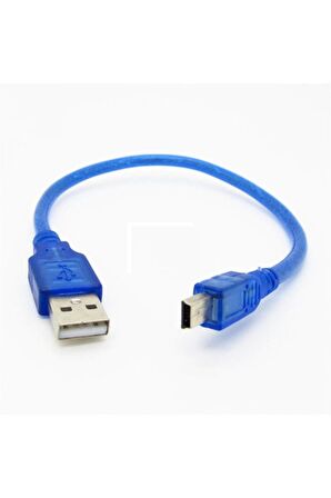 30cm Mini Usb Kablo Mavi 480 Mbps Usb 2.0 Hot Swap