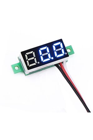 Voltmetre 0.28' 0-100v Mavi 3 Telli Dijital Led Gösterge Voltaj